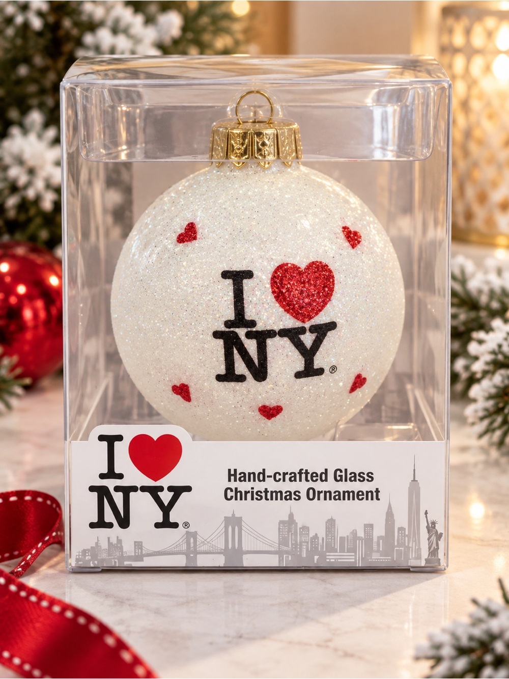 I ❤️ NY Hand-Crafted Glass Christmas Ornament Kurt S. Adler